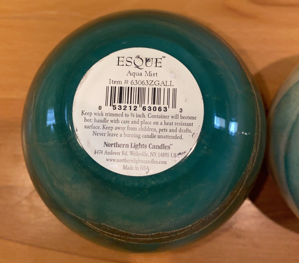 2 New Esque Northern Lights Candles 4 inch Bright Turquoise eBay