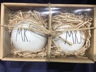 RAE DUNN MR & MRS large ball ornament set NEW IN BOX!! CHRISTMAS! wedding! NEW! — photo 1