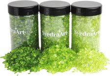 Syedra Crushed Glass for Resin Art,3-6Mm Set of 3,Broken Glass Pieces for Crafts