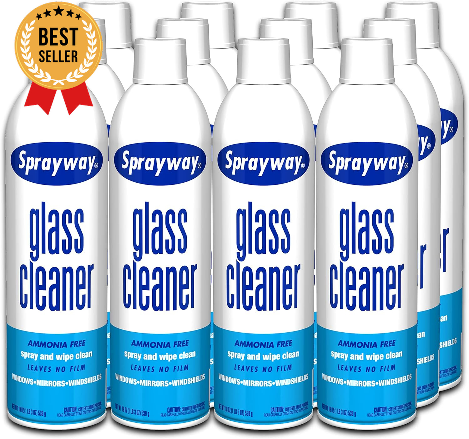 Glass Cleaner Foaming Spray Streak-Free Shine Home Automotive 19 Oz Pack of 12