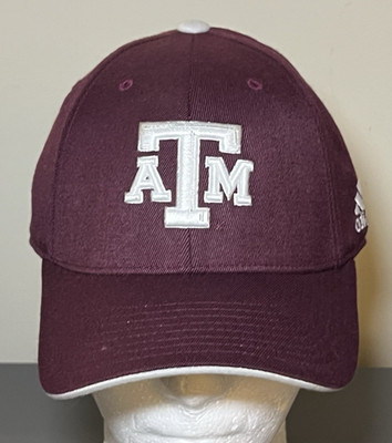 Adidas Texas A&M Aggies Maroon L/XL Flexfit Hat Acrylic & Wool Blend