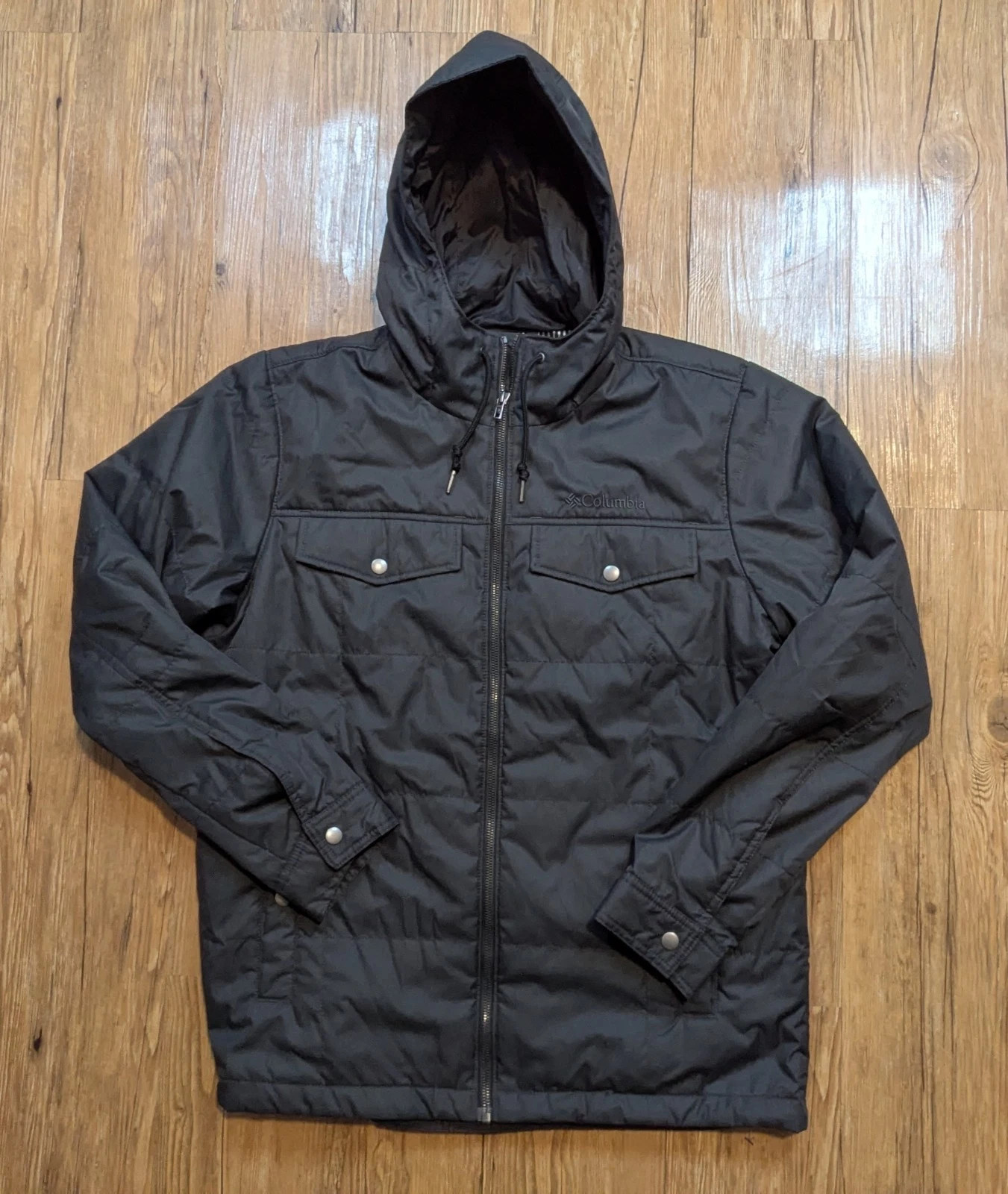 Columbia Tinline Trail Thermal Insulated Hood Zip Jacket Black Men Medium B36