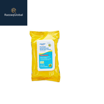 Equate Witch Hazel Flushable Hemorrhoidal Medicated Wipes, 48 Count