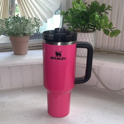 Stanley Pink Stainless Steel Insulated Tumbler w/ Handle Lid Straw Solid Color