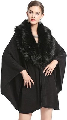 fur wrap for evening dress Women's Faux Fur Evening Dress Plush Long Shawl – GTHIC main image 1
