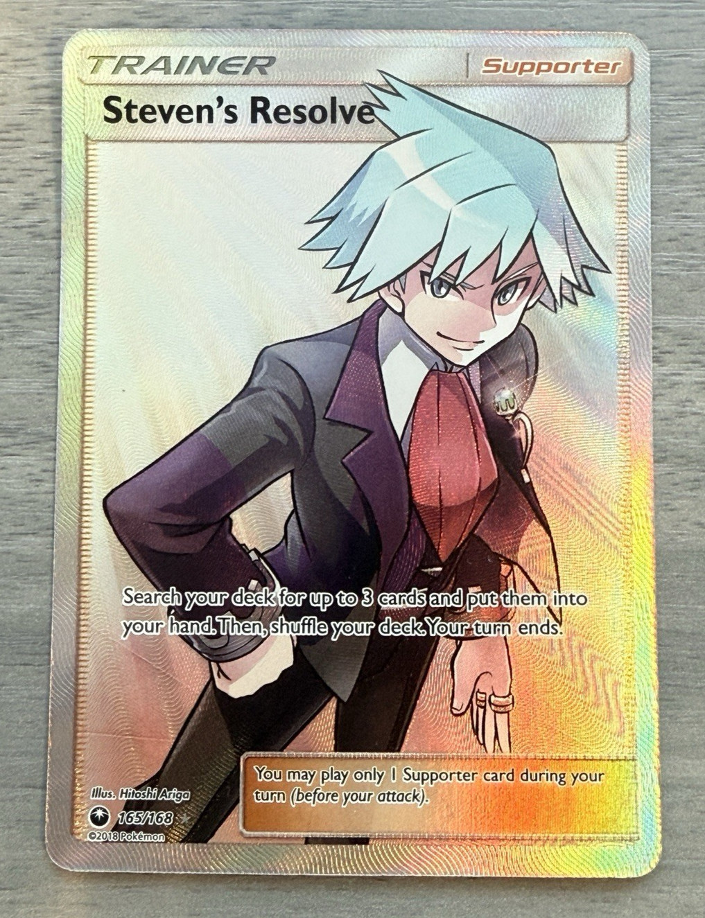 Steven's Resolve (Full Art) 165/168 Sun & Moon: Celestial Storm Ultra Rare. NM/M