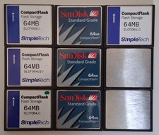 Set of 3 64MB CompactFlash : SimpleTech SLCF064JI / SanDisk SDCFBI-64-201-00