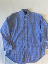 VTG Ralph Lauren Men  s M Blake Blue  White Gingham Button Down Shirt Hong Kong