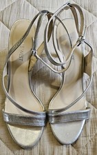 Nine West Women's Silver Ankle Strap Heel, Size 7.5M