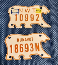 Nunavut & NWT “Baby Bear” License Plate Pair