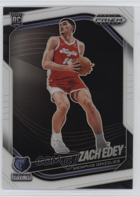 2024-25 Panini Prizm Black White Prizm 60/175 Zach Edey #64 1iu6
