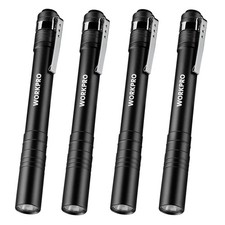 WORKPRO LED Pluma Luz, Linternas Pluma Aluminio, Linterna Bolsillo con Clip 4 piezas