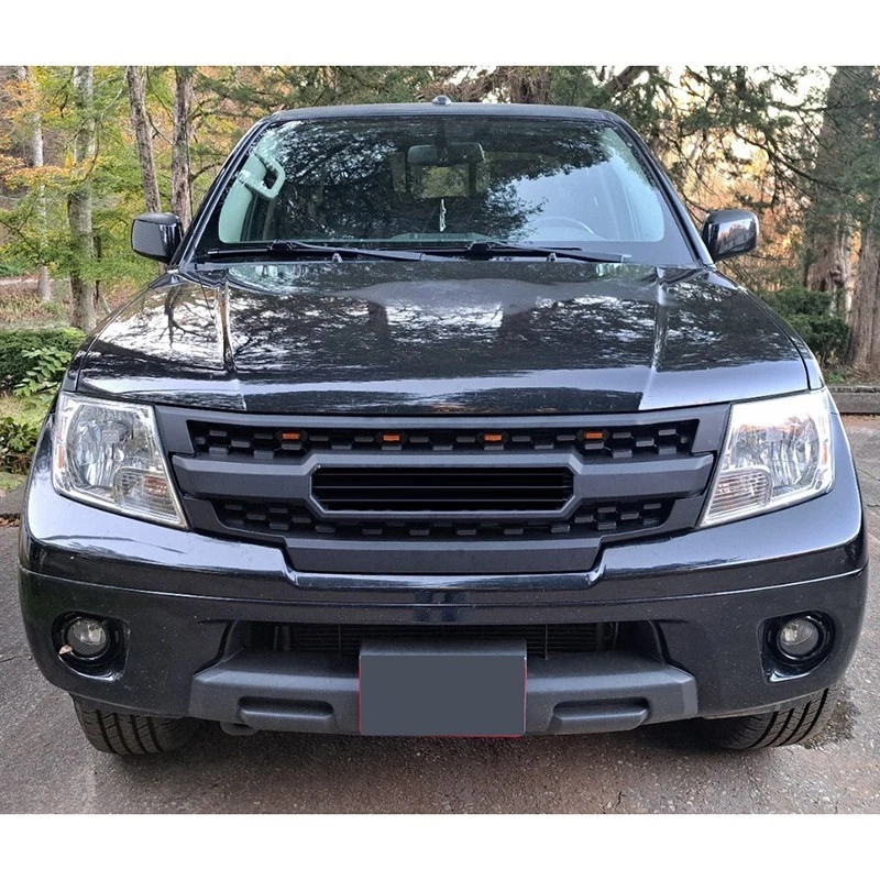 Black Front Grille Fit For 2009-2019 NISSAN Frontier Bumper Grill With LED Light - Image 2 of 4