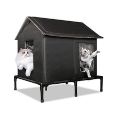 Outdoor Cat House for Feral Cats, Extra Large Insulated Stray Cat Shelter, We...