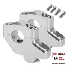 1 1/8" Handlebar Bar Risers Motorcycle Bar Clamps 28mm Bar For Motorbike silver