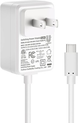 PD USB-C 27W Power Supply for Raspberry Pi 5, Cable Length 47 inch 5.1V 5A GaN