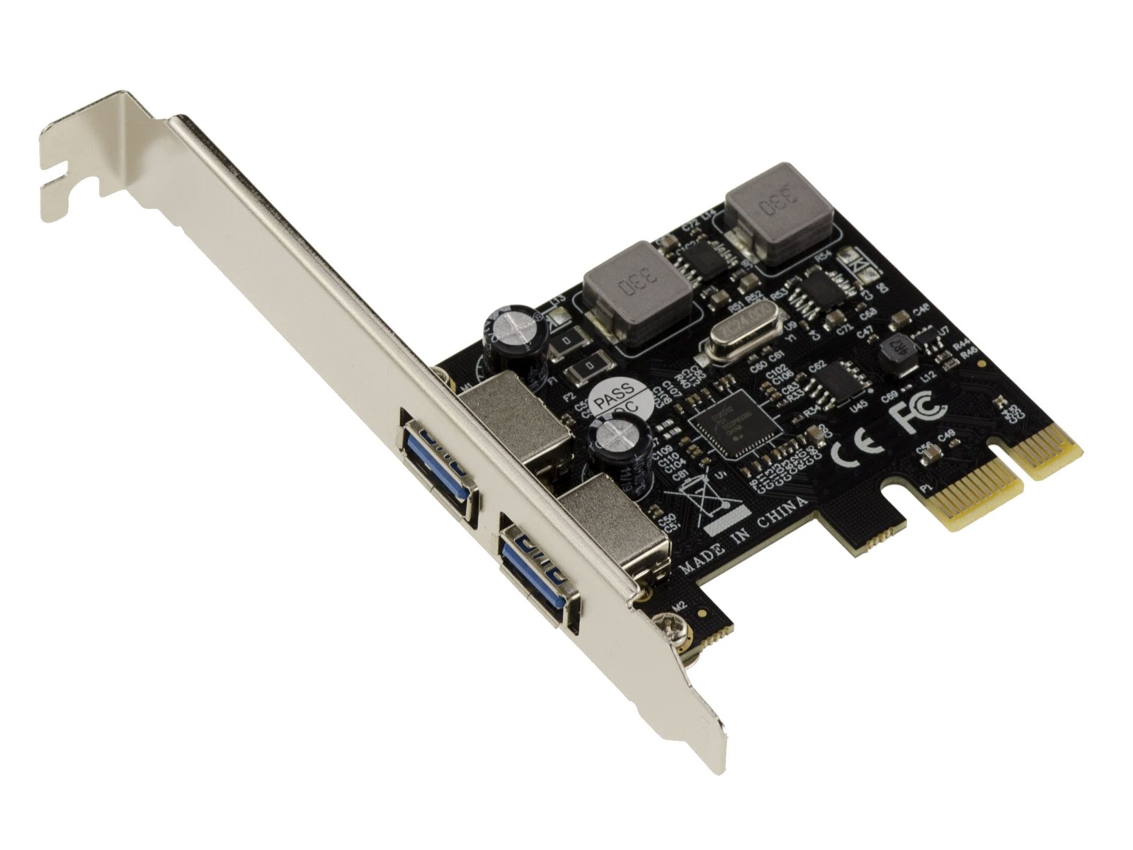Carte d'extension PCIe USB 3.0 pour connecter deux périphériques USB Type A