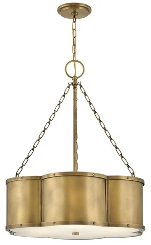 Hinkley Lighting 4446 Chance 3 Light 22"W Drum Chandelier - Blackened Brass - Picture 3 of 4