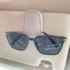 Sunglasses Holders for Car Visor, Magnetic Leather Glasses Eyeglass 1 Gray