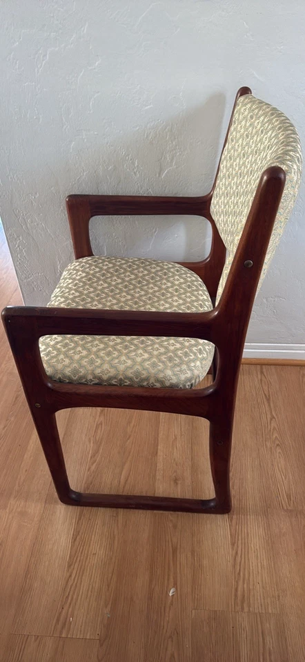 MCM Vintage 70s Danish Modern Arm Chair Teak And Fabric pick up only - Image 3 of 4