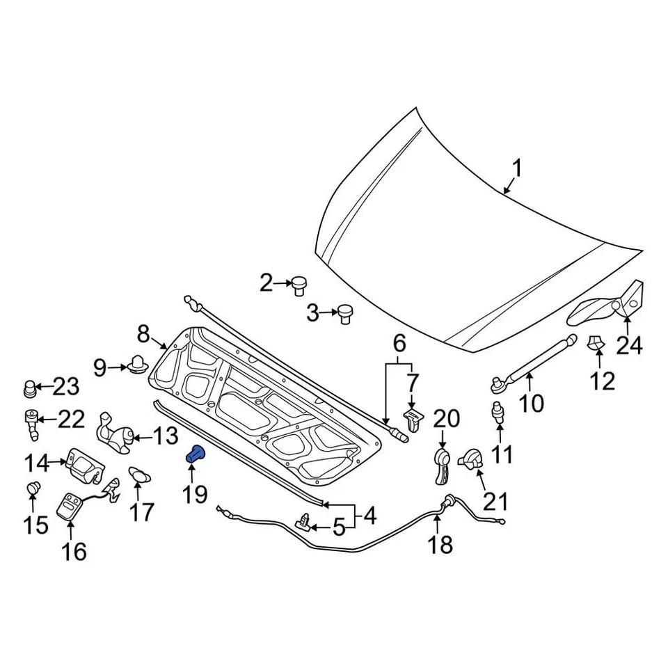 For Kia Optima 2001-2020 Kia 8119933000 Hood Release Cable Clip Foto 3 de 4