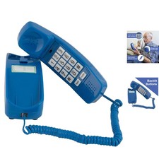iSoHo Retro Trimline Corded Phone with Big Buttons  Caller ID in Classic Blue