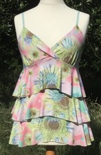 Pastel Coloured Tiered Sun Top - Size 12 By LOOK - Make me an offer!