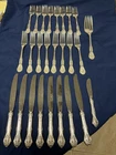 Gorham Sterling Silver Flatware, 26 Pieces,  Rose Design. Very Nice And Brillian