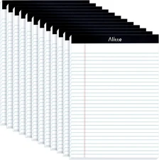 Legal Notepads 8.5 X 11, Pack of 12 - Perforated Wide Ruled Writing Pad - Premiu