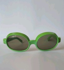 VTG Mod Sunglasses Made In Italy Lime Green Oversized Frame Read