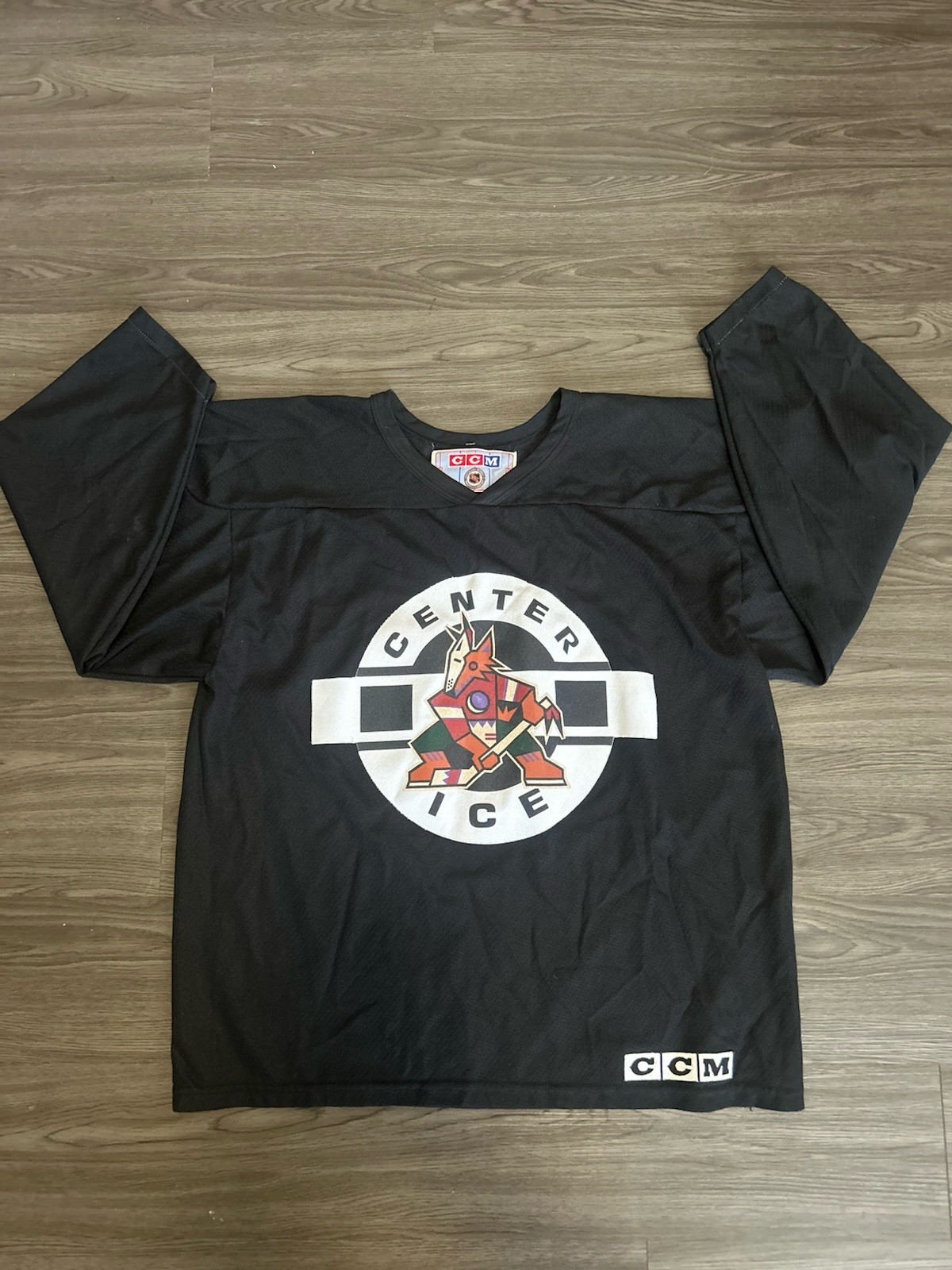 Arizona Coyotes CCM Center Ice NHL Black Hockey Jersey Mens Large