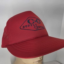 Vintage 80’s Mesh Back Red Trucker Cap Made In USA C&G Supply Center Farm
