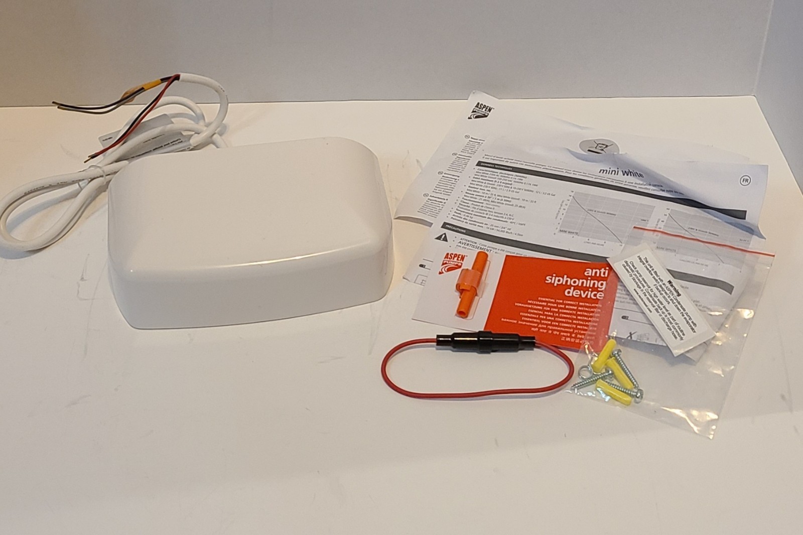 Aspen Pumps White Condensate Mini Pump Kit- Model 83939 FP1058/RS - New Open Box