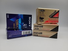 New Lot Of 5 Sony  Maxell TC-30 VHS-C High Grade HGX-Gold Camcorder Tapes