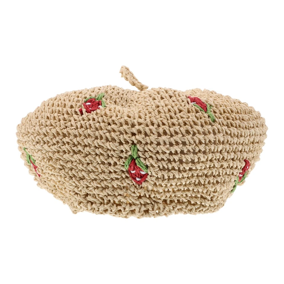 Chapeau Tissé À La Main Chapeaux Mignons Pour Femmes Mode Béret Dames - Photo 4/4