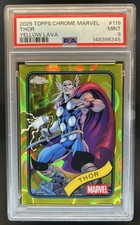 2025 Topps Chrome Marvel Thor Yellow Lava Refractor #119 PSA 9