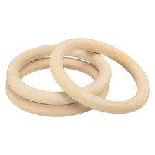 3Pcs 90mm 3.5" Natural Wood Rings 10mm Smooth Unfinished Wooden Circles