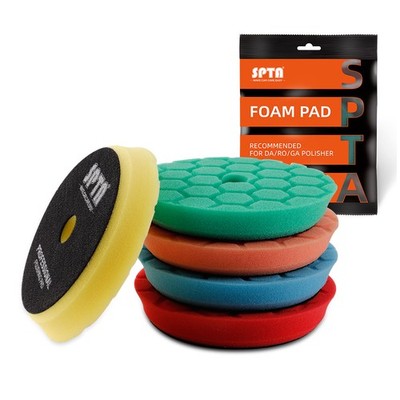 SPTA 5 Stück 125mm 150mm Hex-Logik Polierschwämme Polierpad für Schleifmaschine