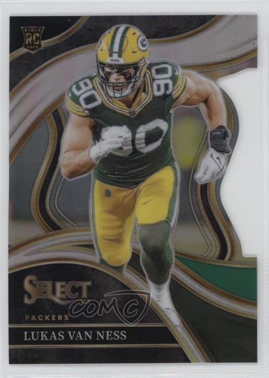 2023 Select Club Level Black & Green Prizm Die-Cut Lukas Van Ness Rookie RC 0nr3
