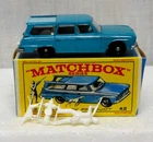 VINTAGE MATCHBOX 1-75 NO. 42B STUDBAKER STATION WAGON W/HUNTER & DOG - 1965 -NIB