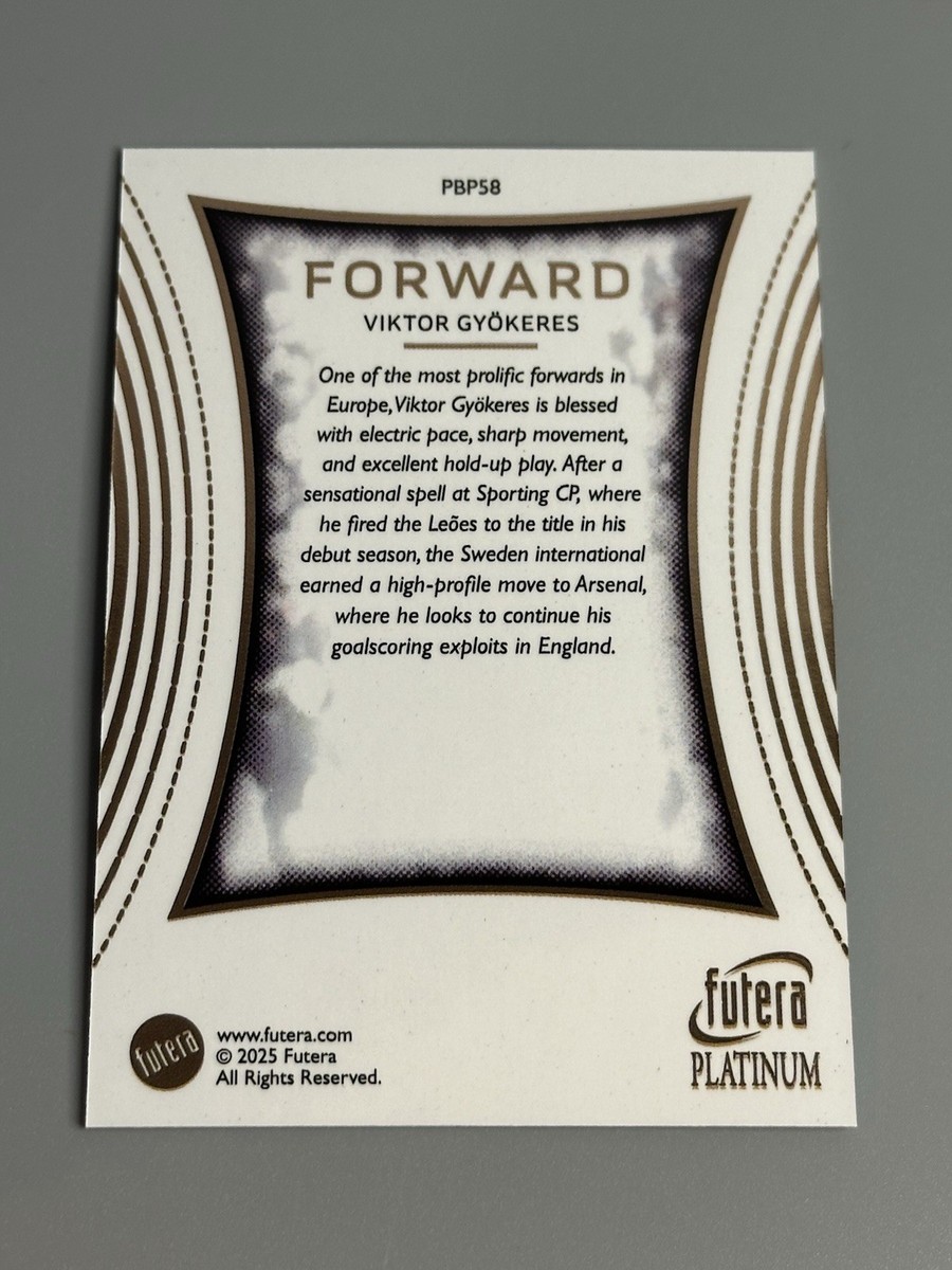 Viktor Gyokeres 2025 Futera Platinum Base Forward PBP58 Sweden | eBay