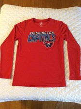 Washington Capitals Red Long Sleeve Polyester Shirt Youth Kids Large 14-16