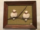 OWLS! VERY RARE  Framed Katherine Gladden 1976 OWLS made of COTTON BOLLS, UNIQUE — photo 6