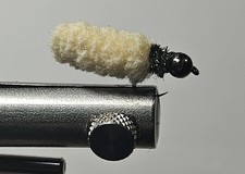 Mop Fly Beige with Peacock Collar Black Tungsten Bead Size 12 or 14 choose below