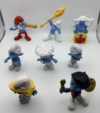 Lot of 8 McDonald's Peyo 2011 Smurf Figures: Papa, Smurfette, Painter, Jokey