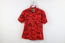 Vtg 50s 60s Rockabilly Mens S Flower Fish Camp Collar Hawaiian Button Shirt USA