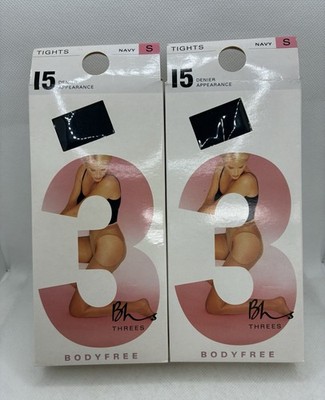 2 Boxes BHS Bodyfree 15 Denier Tights Navy Size S (8-12)Sheer Stockings Threes