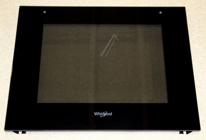 Vitre de Porte pour Four Whirlpool ID526512 de Rechange en Verre Trempé Noir