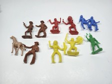 Vintage MPC Cowboys Indians Plastic Figure Lot of 11 Western Toy Soldiers...