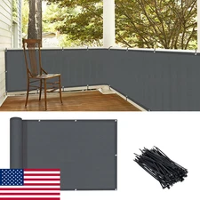 LOVE STORY 3.3'x19.7' Dark Grey Balcony Privacy Screen Fence Cover HDPE UV Pro